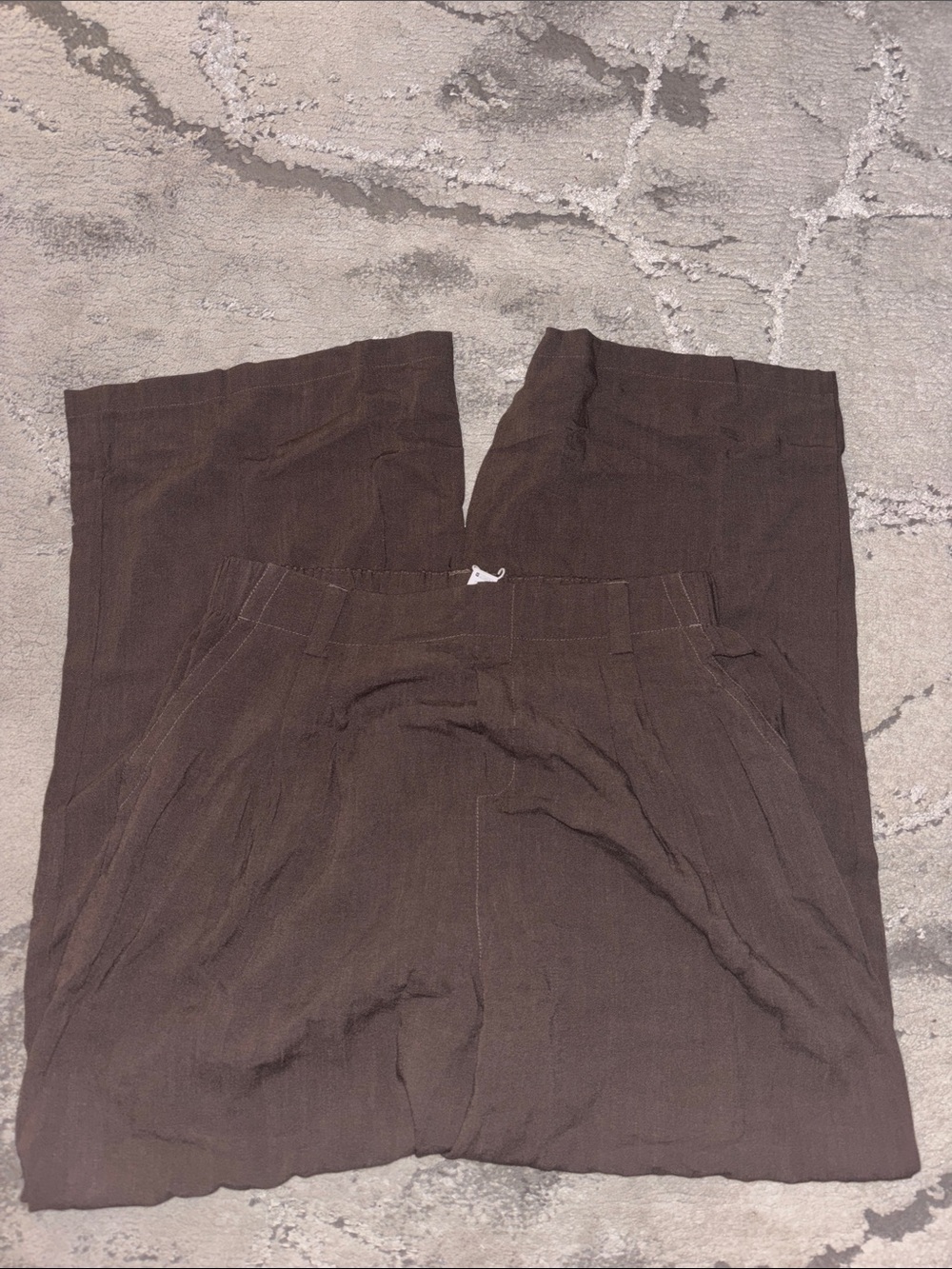 H High Waisted Pocket Wide Leg Flowy Solid Palazzo Casual Linen-Feel Pants - Picture 5 of 5